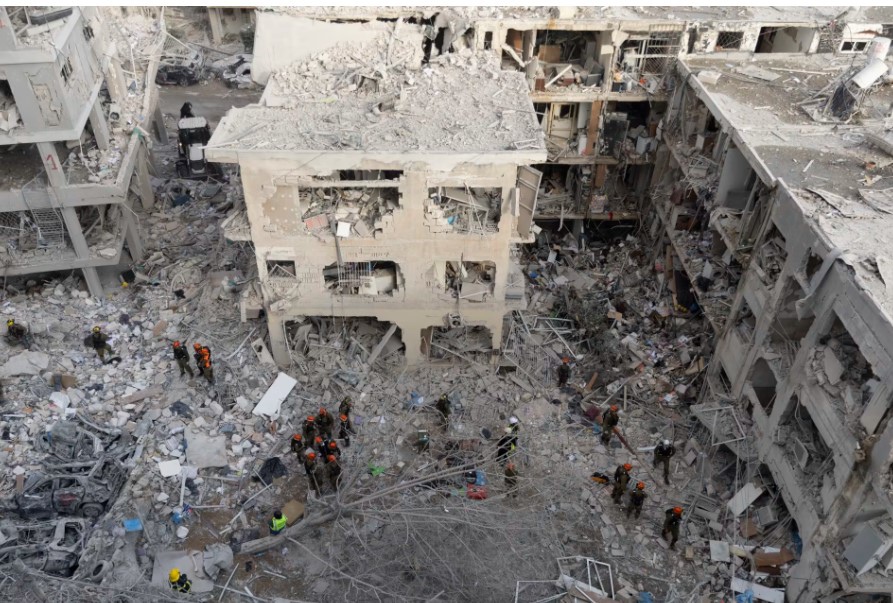 تدمير مربع سكني في اسرائيل